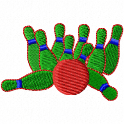Bowling Embroidery Design 5 Bowling Embroidery Design 5